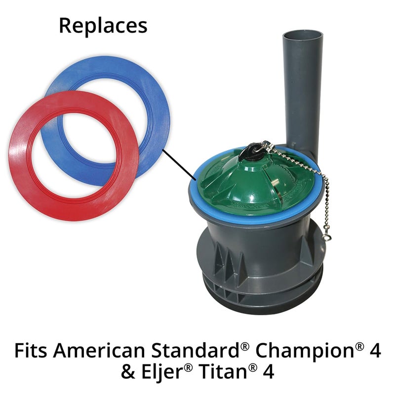 Korky 2X Long Life Toilet Flush Valve Seal Fits American Standard Champion 4 and Eljer Titan 4 - Fixes Leaking Flush Valves and Hard to Flush Toilets, 450BP - Image 3